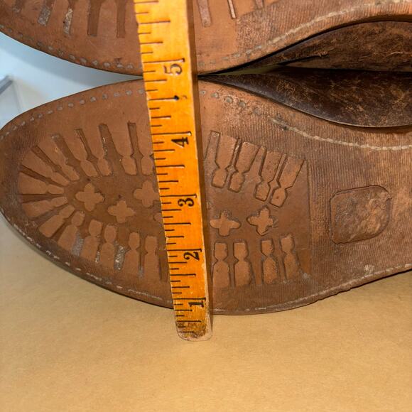Vintage Laredo Western Cowboy Boots Men’s 13 EW | Brown Leather Pull-On Roper - Picture 4 of 9